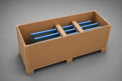 Sustainable paper-based honeycomb packaging designed to protect tempered glass and solar panels during transport.